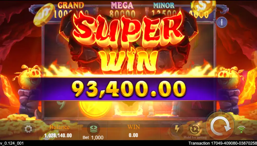 Sistema de multiplicadores do Devil Fire 2 mostrando valores de Moedas Bônus acumulados pelo Wild